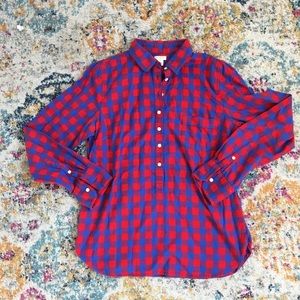 J crew | gingham plaid flannel popover shirt